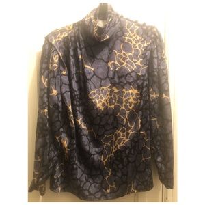 Vintage Gray High Neck Blouse